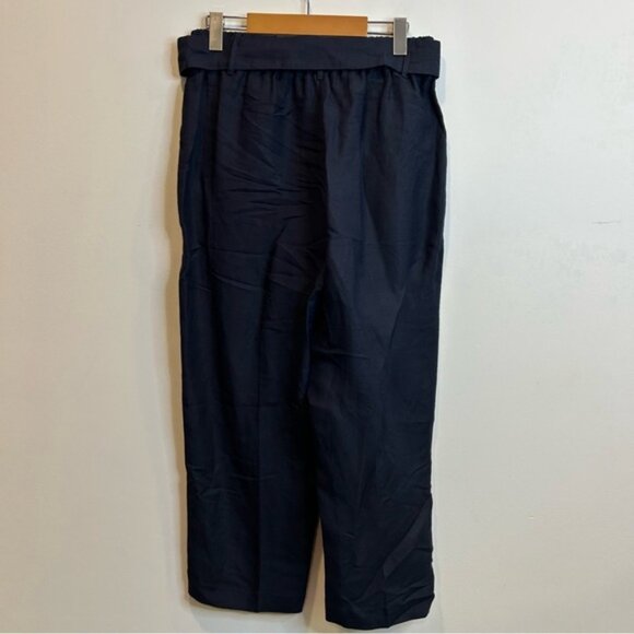 Laura Linen blend belted capri pants summer marine blue - Picture 8 of 9